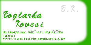 boglarka kovesi business card